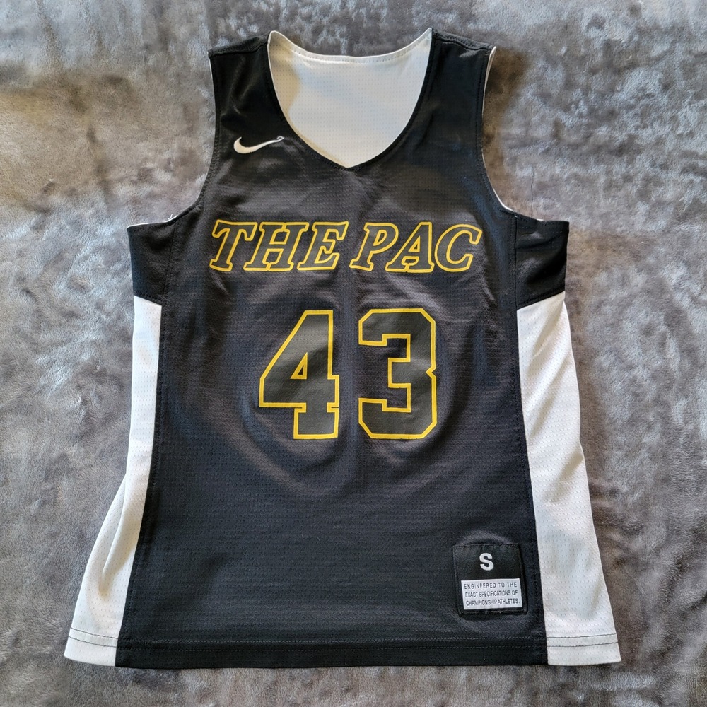 Nike Basketball Jersey Youth S Black White Good Reversible The Pac 43 Mesh 704